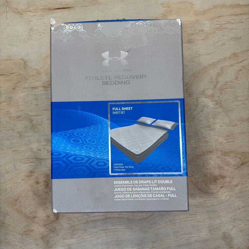 NEW Under Armour Athlete Recovery Bedding FULL Sheet Set White 1325132 100